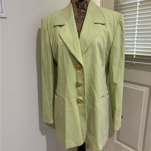 Vintage Elegant Women's Light Green wool blend Blazer size 42 German